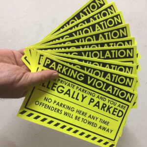 Parking Violation – Illegally Parked Sticker