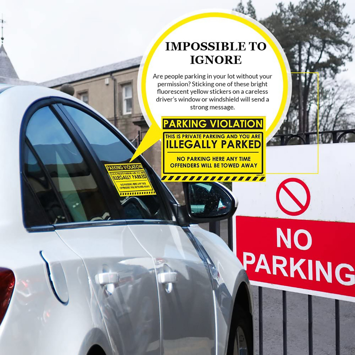 1 or 30 Defense Sticker PARK Parking Forbidden Car Misparked