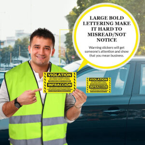 parking violation infraccion sticker bilingual yellow 07 v1