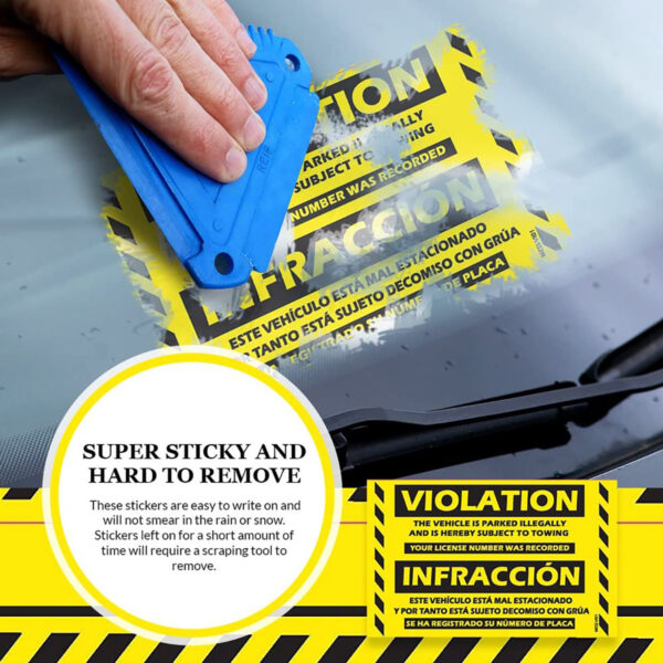 parking violation infraccion sticker bilingual yellow 08 v1