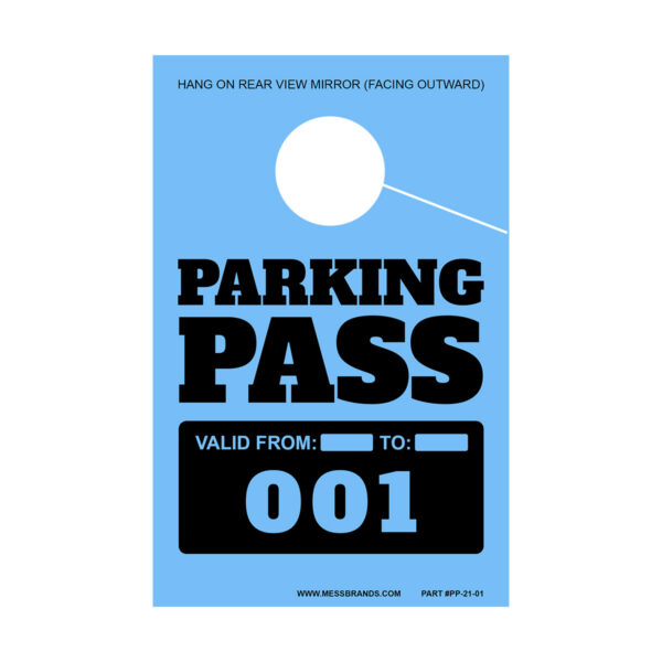 sequential numbered parking permits blue 01 v1