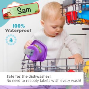 a baby putting items in the dishwasher