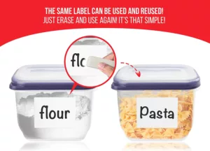 erasable labels two containers
